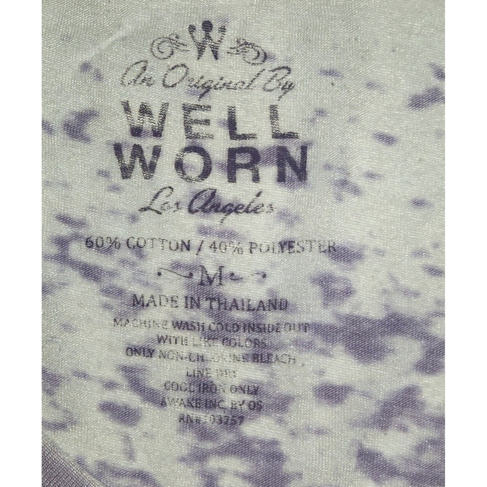 Well Worn Los Angeles Women's Purple Burnout V-Neck T-Shirt Size M - Picture 6 of 6